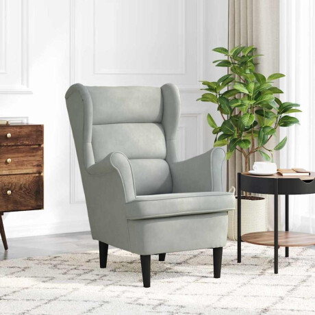 vidaXL Fauteuil Lichtgrijs Fluweel afbeelding3 - 1