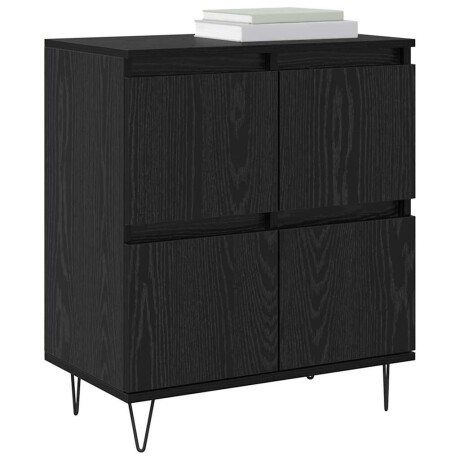 vidaXL Dressoir Zwart Eiken 60 x 35 x 70 cm afbeelding3 - 1