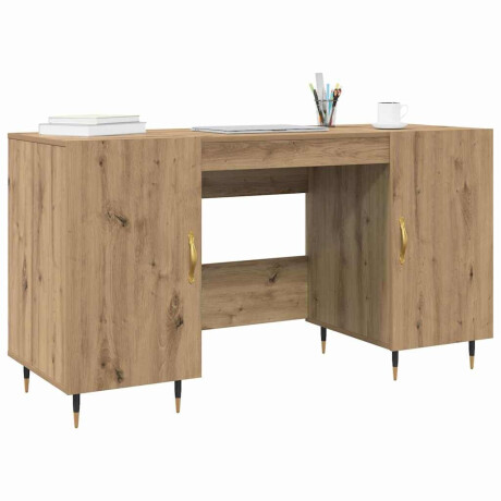 vidaXL Bureau artisanaal eikenkleurig 140 x 50 x 75 cm Bewerkt hout afbeelding3 - 1