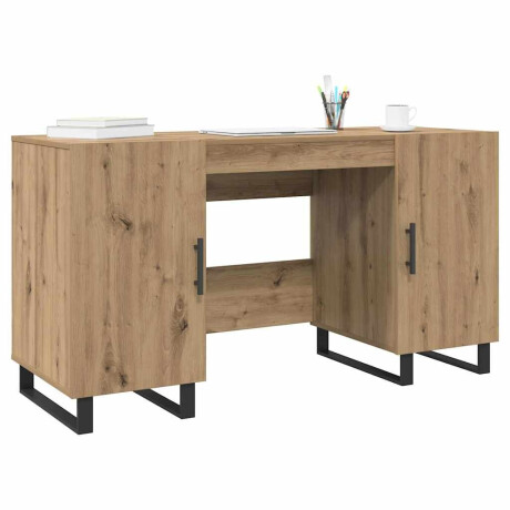 vidaXL Bureau artisanaal eikenkleurig 140 x 50 x 75 cm Bewerkt hout afbeelding3 - 1