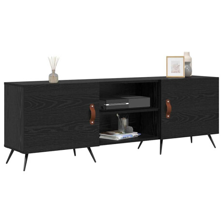 vidaXL TV-kast Zwart eiken 150 x 30 x 50 cm Bewerkt hout afbeelding3 - 1