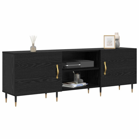 vidaXL TV-kast Zwart eiken 150 x 30 x 50 cm Bewerkt hout afbeelding3 - 1