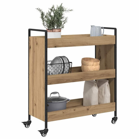 vidaXL Keuken Trolley artisanaal eikenkleurig 70 x 30 x 82 cm afbeelding3 - 1