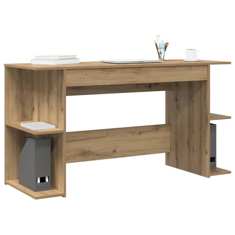 vidaXL Bureau met plank Anders met opslag artisanaal eikenkleurig Bewerkt hout afbeelding3 - 1