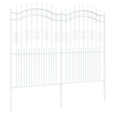vidaXL Tuin Hek Wit 215 cm Poedergecoat staal afbeelding3 - 1