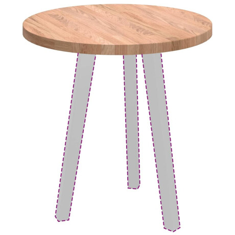 vidaXL Tafelblad Licht Bruin Ø 50 x 2,5 cm Massief Eikenhout afbeelding3 - 1