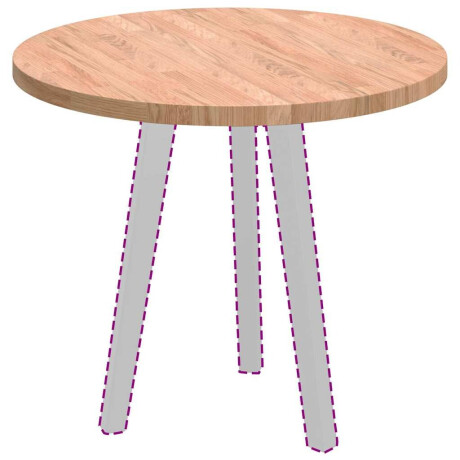 vidaXL Tafelblad Licht Bruin Ø 60 x 2,5 cm Massief Eikenhout afbeelding3 - 1