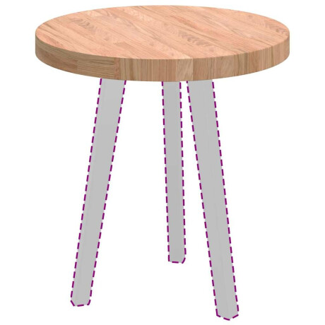vidaXL Tafelblad Licht Bruin Ø 50 x 4 cm Massief Eikenhout afbeelding3 - 1