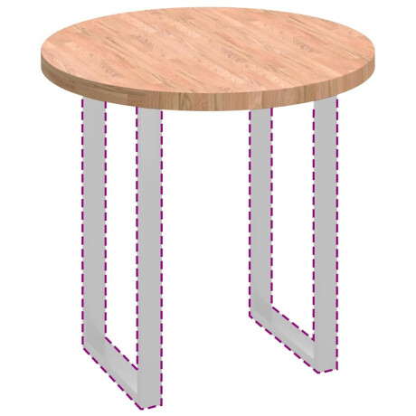 vidaXL Tafelblad Licht Bruin Ø 80 x 4 cm Massief Eikenhout afbeelding3 - 1