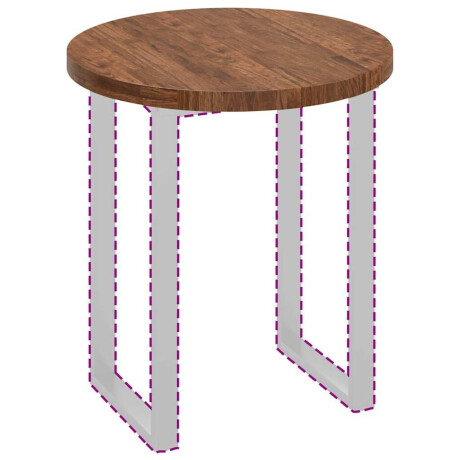 vidaXL Tafelblad Donkerbruin Ø 70 x 4 cm Massief Eikenhout afbeelding3 - 1