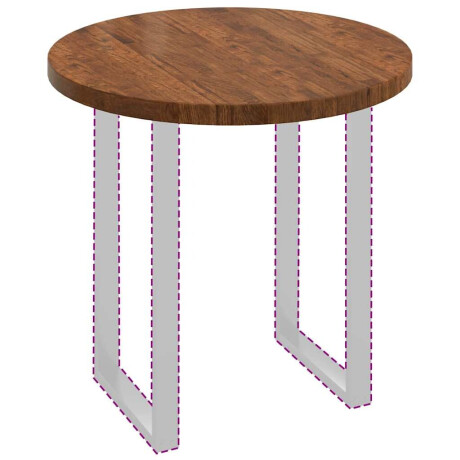 vidaXL Tafelblad Donkerbruin Ø 80 x 4 cm Massief Eikenhout afbeelding3 - 1
