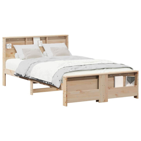 vidaXL Bedframe met hoofdeinde Bruin 135 x 190 cm Bewerkt hout afbeelding3 - 1