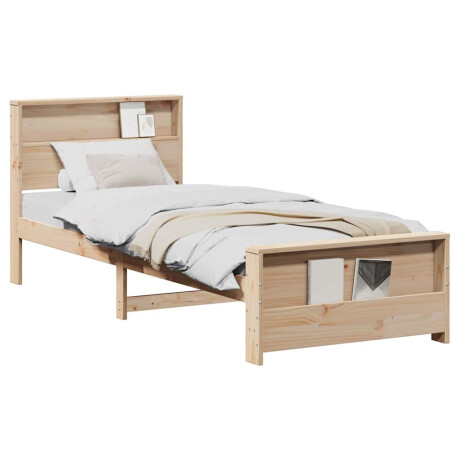 vidaXL Bedframe met hoofdeinde Bruin 90 x 190 cm Bewerkt hout afbeelding3 - 1