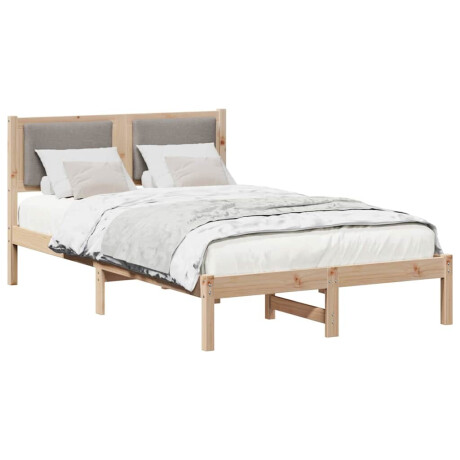 vidaXL Bedframe met hoofdeinde Taupe 120 x 200 cm Massief grenenhout afbeelding3 - 1