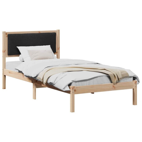 vidaXL Bedframe met hoofdeinde Zwart 100 x 200 cm Massief grenenhout afbeelding3 - 1