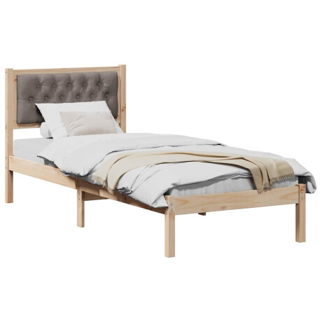 vidaXL Bedframe met hoofdeinde Taupe 90 x 200 cm Stof afbeelding3 - 1