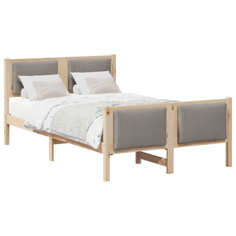 vidaXL Bedframe met hoofdeinde Taupe 120 x 200 cm Stof afbeelding3 - 1