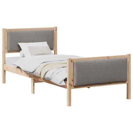 vidaXL Bedframe met hoofdeinde Taupe 90 x 200 cm Stof afbeelding3 - 1