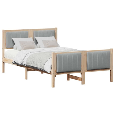 vidaXL Bedframe Bruin en lichtgrijs 120 x 200 cm Massief grenenhout afbeelding3 - 1