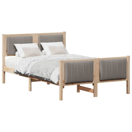 vidaXL Bedframe Bruin en taupe 120 x 200 cm Massief grenenhout afbeelding3 - 1