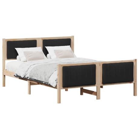 vidaXL Bedframe Bruin en zwart 135 x 190 cm Massief grenenhout afbeelding3 - 1