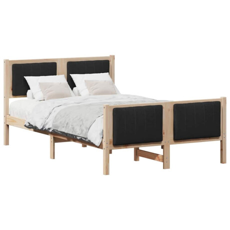 vidaXL Bedframe Bruin en zwart 120 x 190 cm Massief grenenhout afbeelding3 - 1