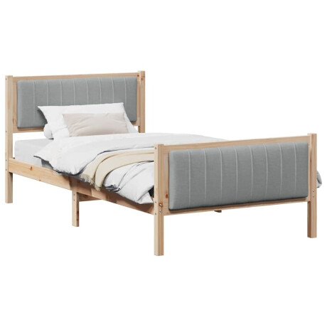 vidaXL Bedframe Bruin en lichtgrijs 100 x 200 cm Massief grenenhout afbeelding3 - 1