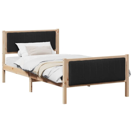 vidaXL Bedframe Bruin en zwart 100 x 200 cm Massief grenenhout afbeelding3 - 1