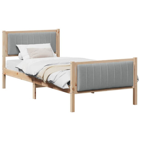 vidaXL Bedframe Bruin en lichtgrijs 90 x 200 cm Massief grenenhout afbeelding3 - 1