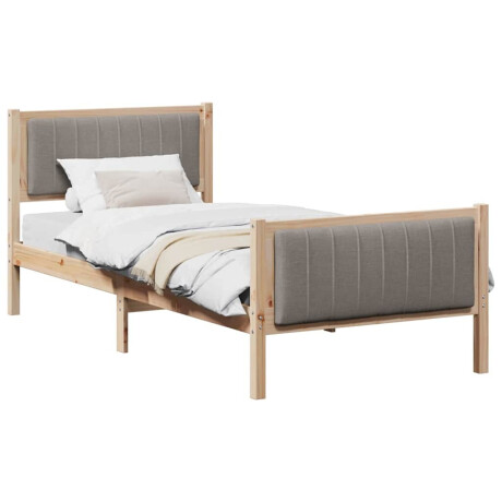vidaXL Bedframe Bruin en taupe 90 x 200 cm Massief grenenhout afbeelding3 - 1