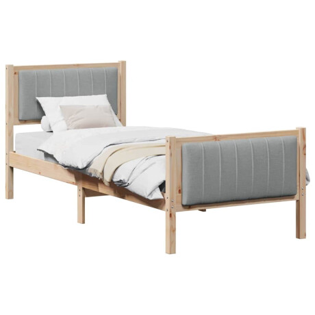 vidaXL Bedframe Bruin en lichtgrijs 80 x 200 cm Massief grenenhout afbeelding3 - 1
