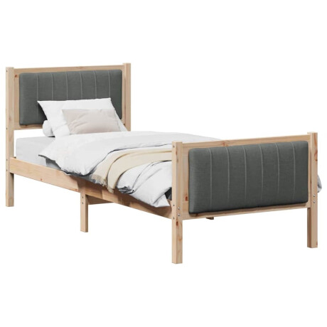 vidaXL Bedframe Bruin en donkergrijs 80 x 200 cm Massief grenenhout afbeelding3 - 1
