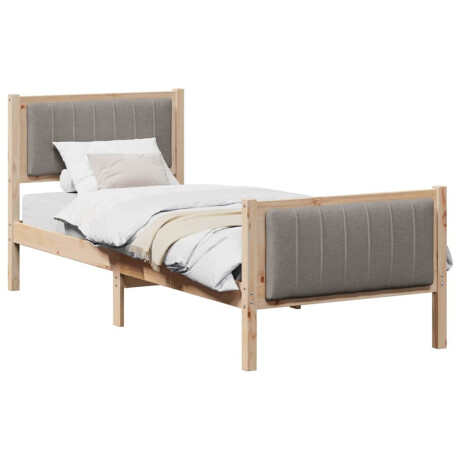 vidaXL Bedframe Bruin en taupe 80 x 200 cm Massief grenenhout afbeelding3 - 1