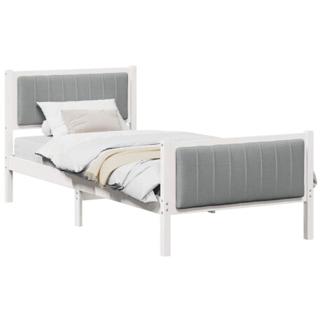vidaXL Bedframe Wit en lichtgrijs 90 x 190 cm Massief grenenhout afbeelding3 - 1