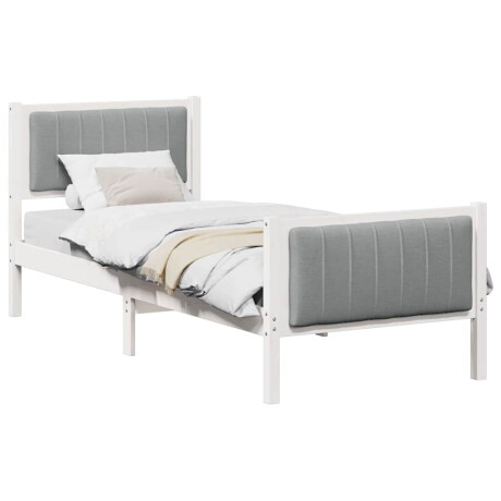 vidaXL Bedframe Wit en lichtgrijs 75 x 190 cm Massief grenenhout afbeelding3 - 1
