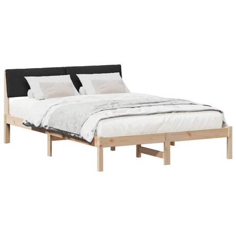 vidaXL Bedframe Bruin en zwart 150 x 200 cm Massief grenenhout afbeelding3 - 1