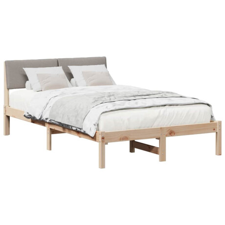 vidaXL Bedframe Bruin en taupe 120 x 200 cm Massief grenenhout afbeelding3 - 1