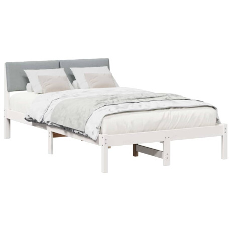 vidaXL Bedframe Wit en lichtgrijs 120 x 190 cm Massief grenenhout afbeelding3 - 1