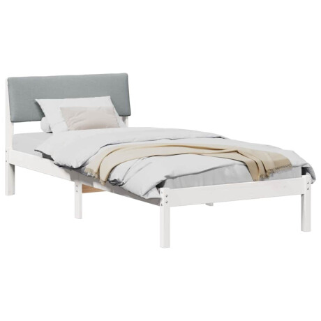 vidaXL Bedframe Wit en lichtgrijs 100 x 200 cm Massief grenenhout afbeelding3 - 1