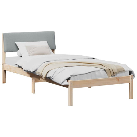 vidaXL Bedframe Bruin en lichtgrijs 90 x 200 cm Massief grenenhout afbeelding3 - 1