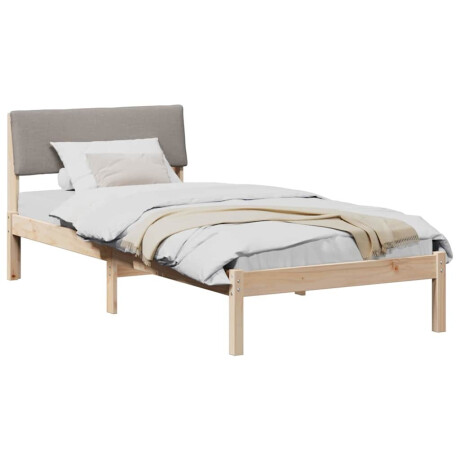 vidaXL Bedframe Bruin en taupe 90 x 200 cm Massief grenenhout afbeelding3 - 1