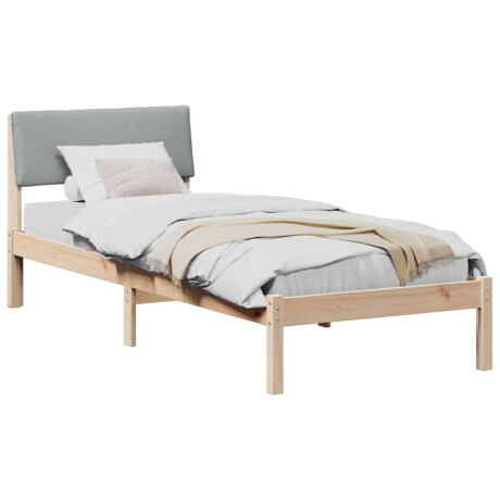 vidaXL Bedframe Bruin en lichtgrijs 80 x 200 cm Massief grenenhout afbeelding3 - 1