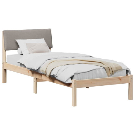 vidaXL Bedframe Bruin en taupe 80 x 200 cm Massief grenenhout afbeelding3 - 1
