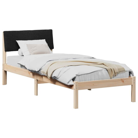 vidaXL Bedframe Bruin en zwart 75 x 190 cm Massief grenenhout afbeelding3 - 1