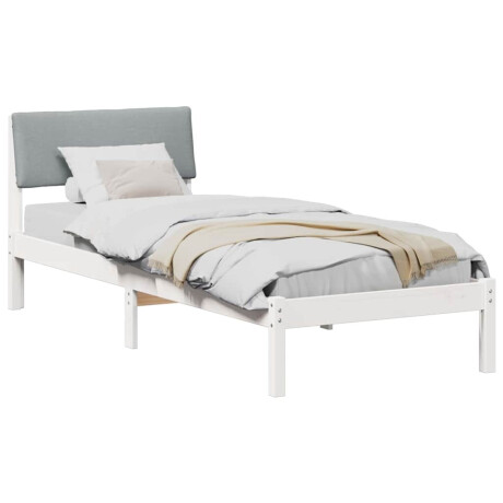 vidaXL Bedframe Wit en lichtgrijs 75 x 190 cm Massief grenenhout afbeelding3 - 1