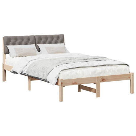 vidaXL Bedframe Bruin en taupe 120 x 200 cm Massief grenenhout afbeelding3 - 1