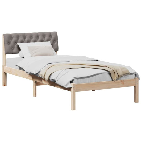 vidaXL Bedframe Bruin en taupe 90 x 200 cm Massief grenenhout afbeelding3 - 1
