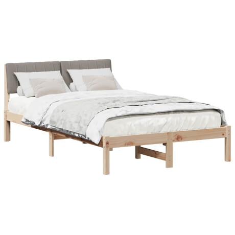 vidaXL Bedframe Bruin en taupe 120 x 200 cm Massief grenenhout afbeelding3 - 1