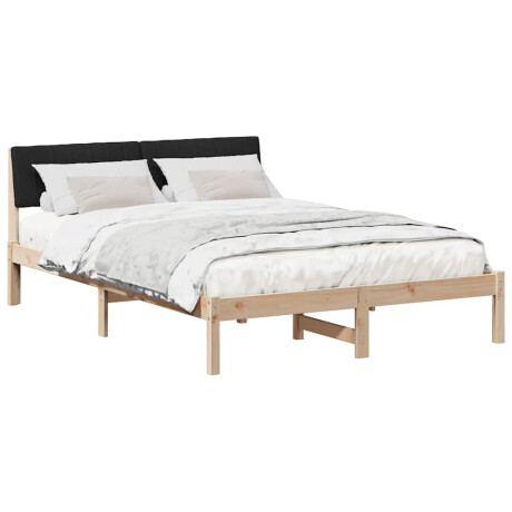 vidaXL Bedframe Bruin en zwart 135 x 190 cm Massief grenenhout afbeelding3 - 1