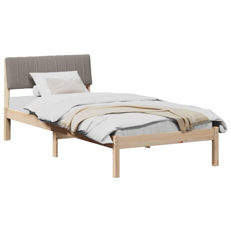 vidaXL Bedframe Bruin en taupe 90 x 200 cm Massief grenenhout afbeelding3 - 1